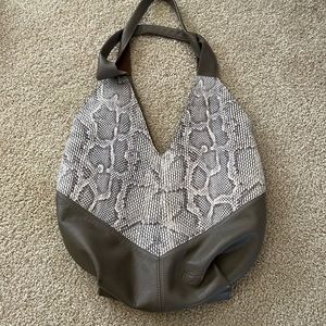 Molly G Louise Hobo Snake Print Leather Handbag